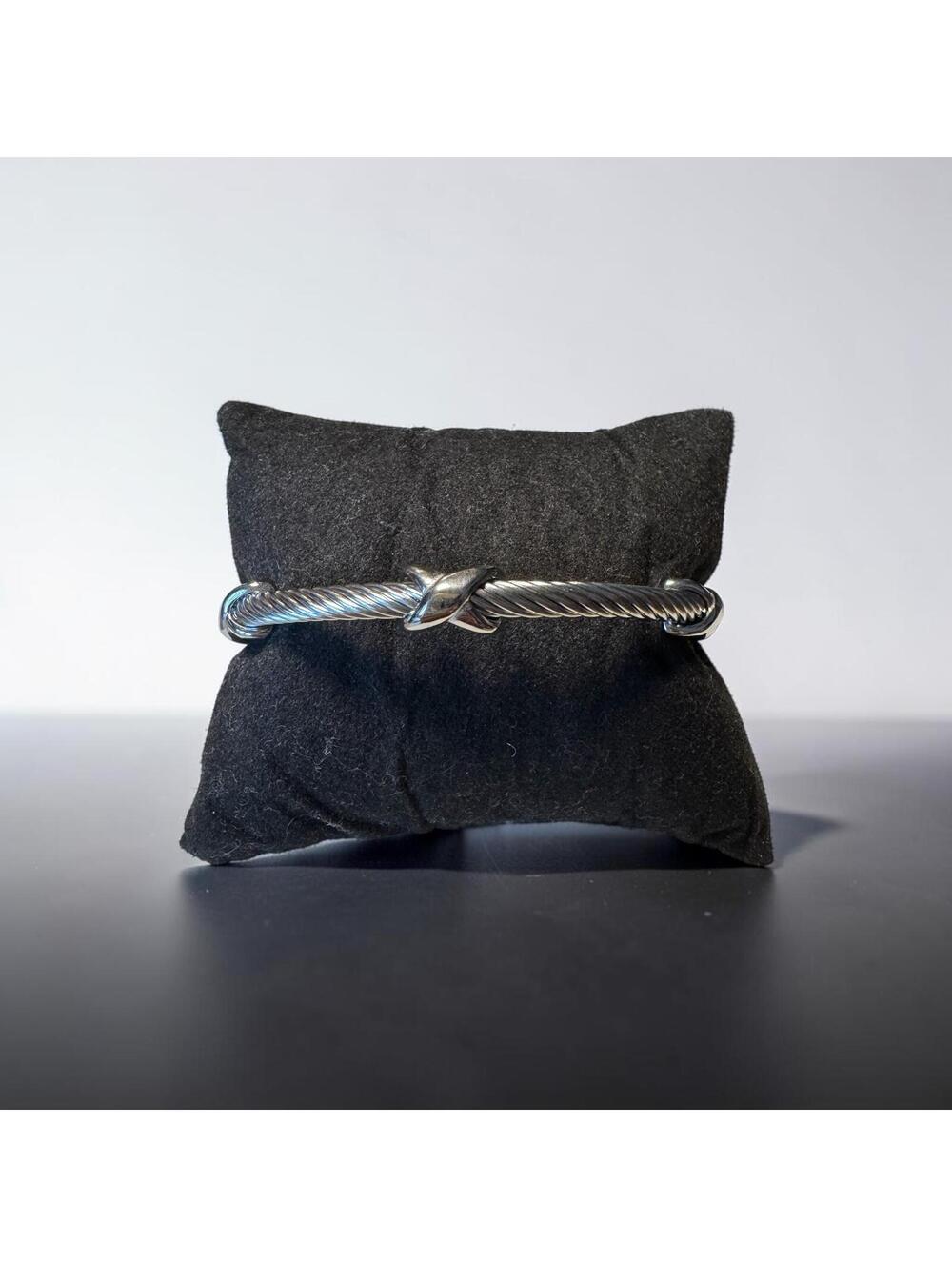 Rebecca Ray Silver Cable Twist Open Cuff Bracelet